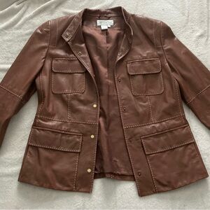 Worth Brown Leather Jacket